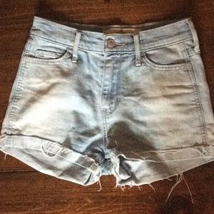 Hollister Light Wash High-Waisted Jean Shorts